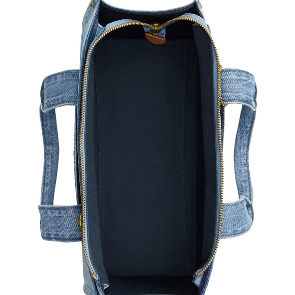 NEW Coach Large Denim Cargo Tote CR657 Blue Jeans Logo Embroidery Bag NWT - Picture 5 of 6